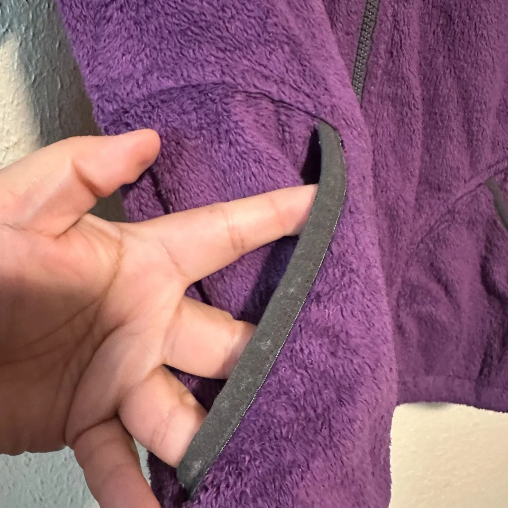 The North Face Girls XL Full Zip Jacket‎ Hooded Fleece Purple